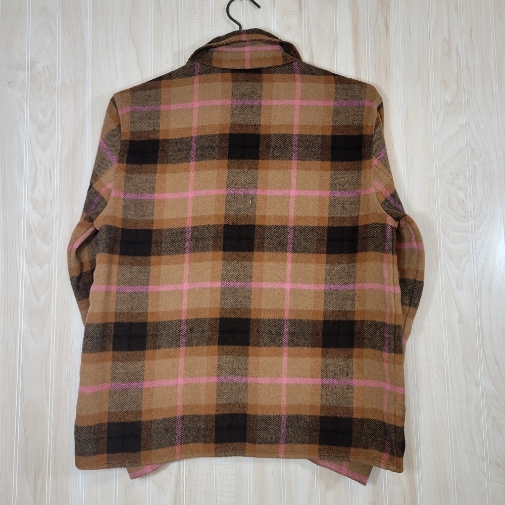 BB Dakota by Steve Madden Brown & Pink Plaid Button-Down Long Sleeve Shirt Sz XS - Picture 5 of 5